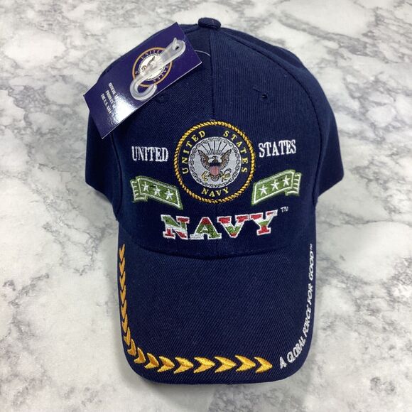 US Navy Hat Ball Cap One Size NWT Blue Official License Global Force For Good - Picture 1 of 6